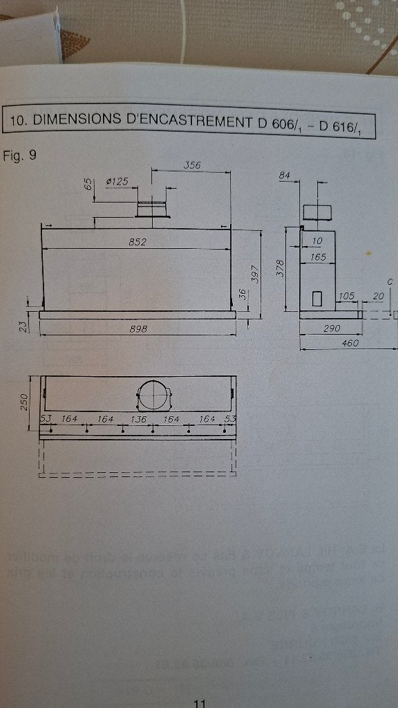 Hotte tiroir Novy d 606 90cm, Moteur, Enlèvement, Utilisé, Hotte sous-encastrable