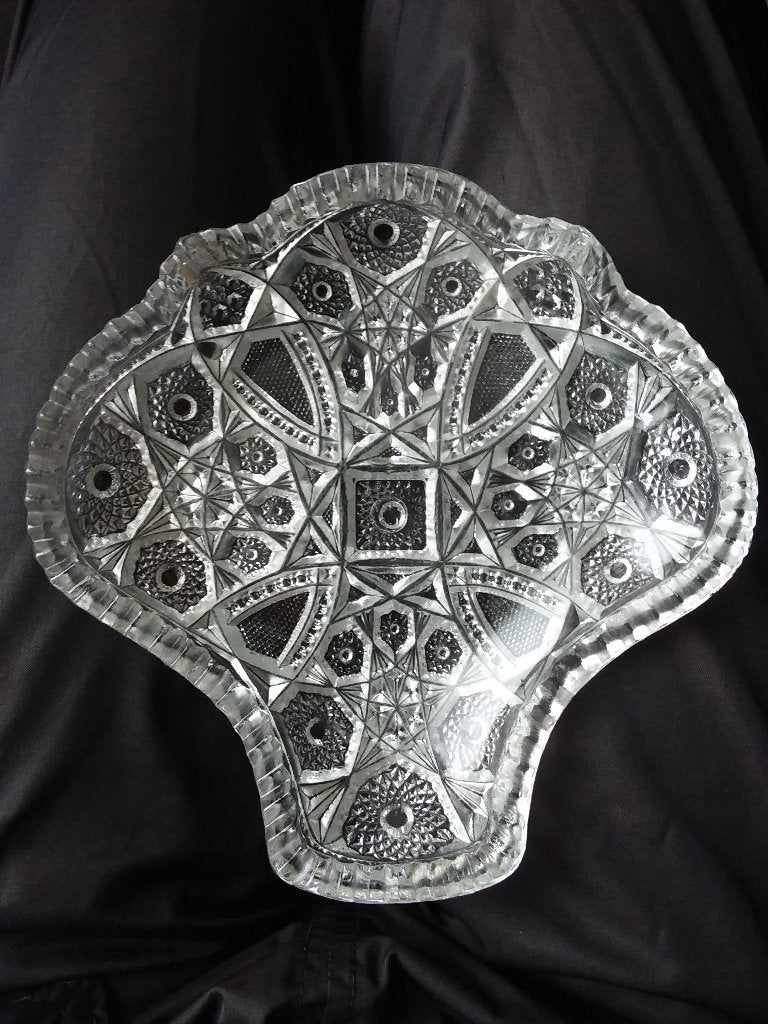 Toltec Clear Shell Shaped Dish - schelp in glas, Huis en Inrichting, Glas of Glazen, Gebruikt, Overige merken, Vintage