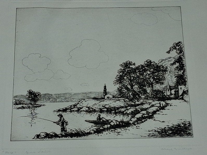 epreuve d'artiste Charles Bisschops (1894-1975, Ophalen of Verzenden, Ets, Gesigneerd