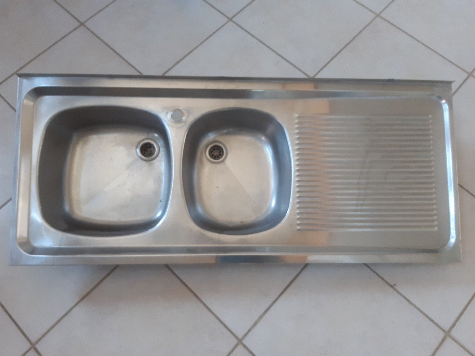 Double éviers inox 120x50cm, Enlèvement, Utilisé, 100 à 150 cm