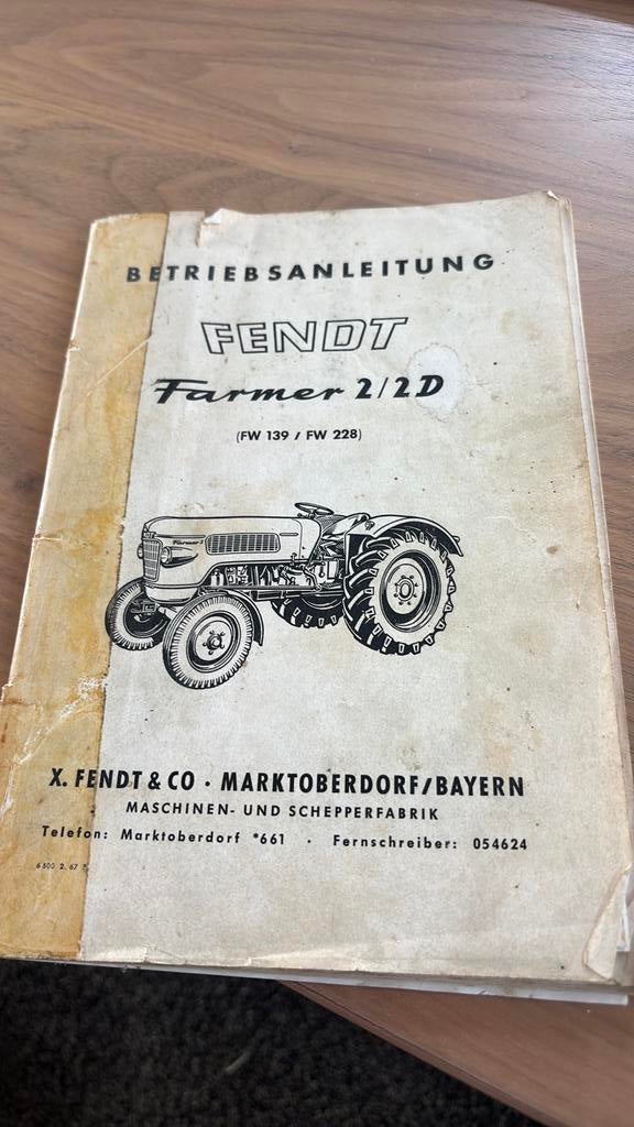 Fendt Farmer 2/2D betriebsanleitung, Ophalen of Verzenden