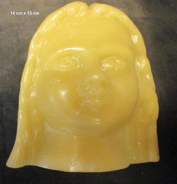 hele grote antiek ex voto in was meisjes hoofd  80, Antiek en Kunst, Antiek | Religieuze voorwerpen, Verzenden