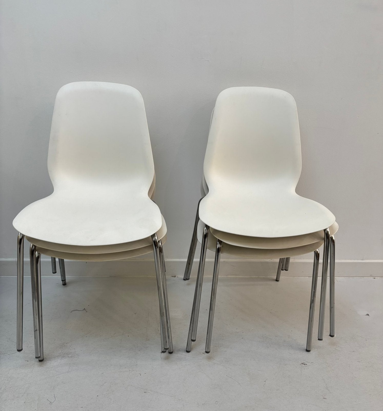 6 witte stoelen, Maison & Meubles, Chaises, Synthétique, Enlèvement, Blanc, Cinq, Six Chaises ou plus