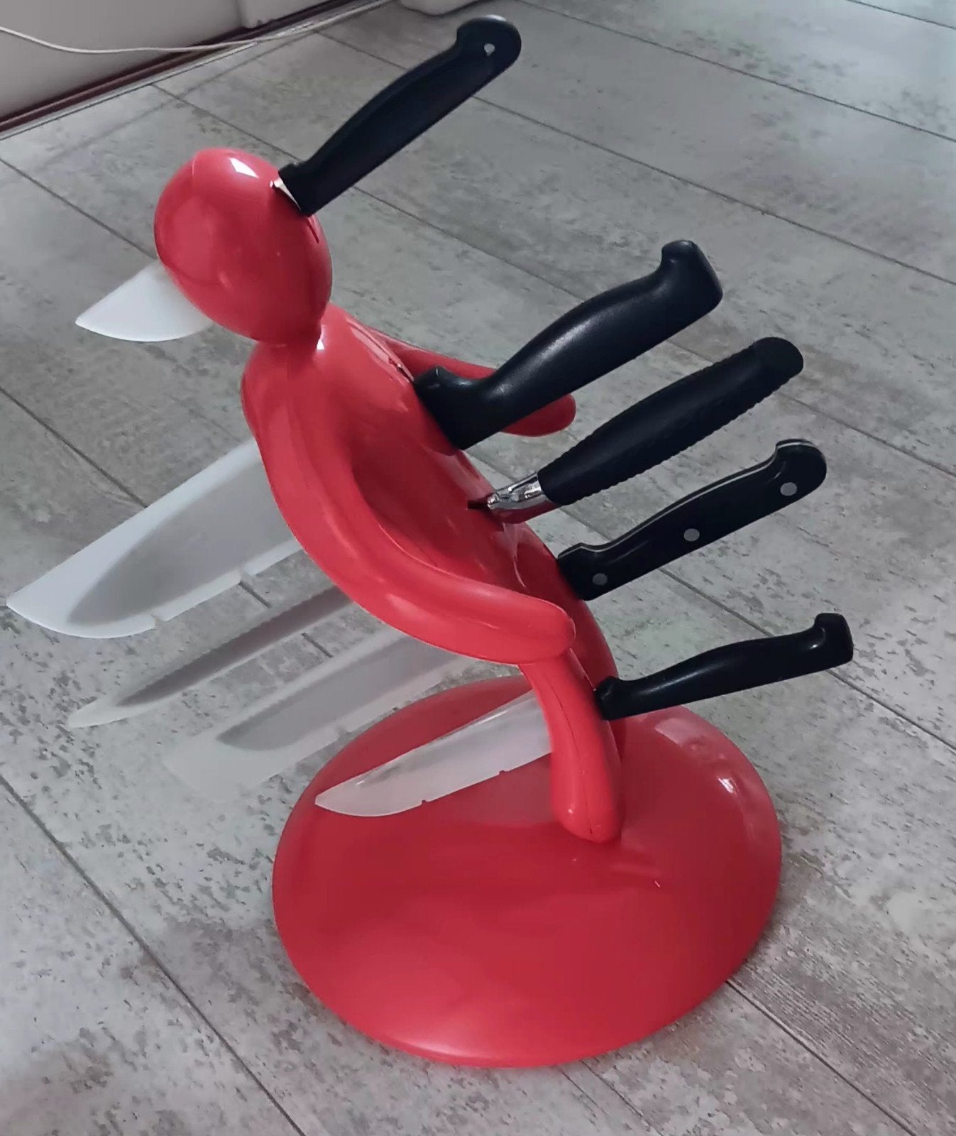 Porte-couteaux de cuisine Voodoo, rouge, avec 5 couteaux, Maison & Meubles, Enlèvement