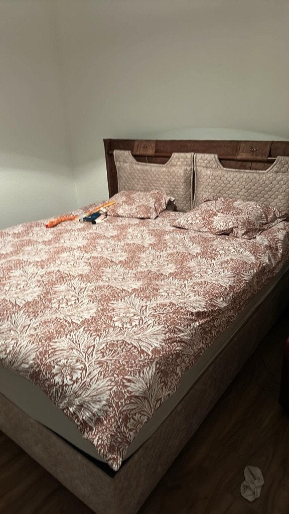 Lit avec box, Maison & Meubles, Chambre à coucher | Lits boxsprings, 210 cm, Brun, Enlèvement, Utilisé