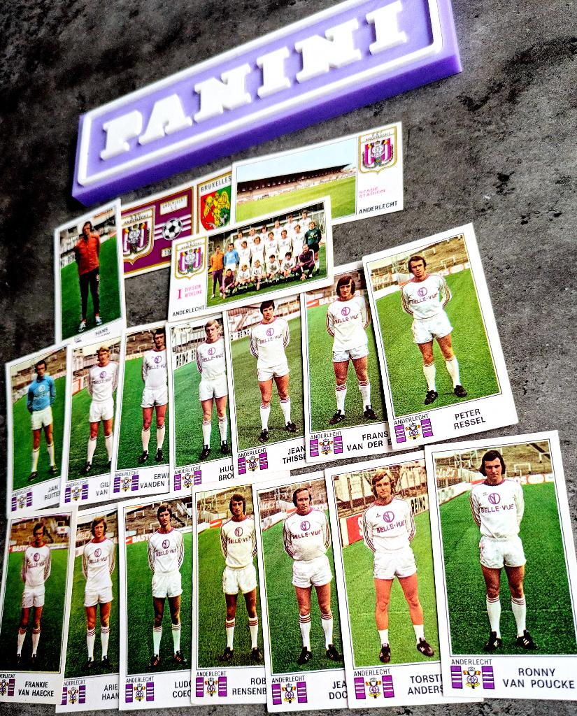 PANINI FOOTBALL 76 ANDERLECHT 18x STICKERS 1976 voetbal, Ophalen of Verzenden, Zo goed als nieuw