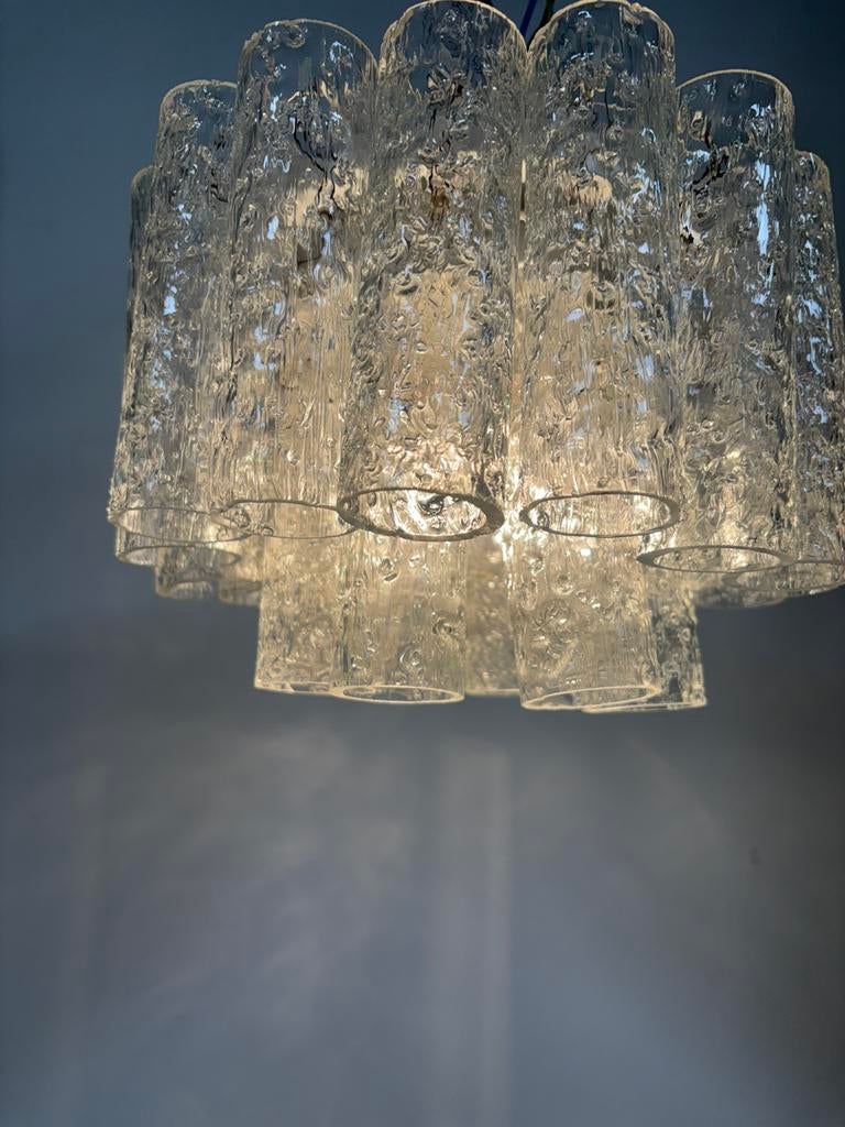 Doria Leuchten Ijsglas Kroonluchter (iF Design Award), Ophalen of Verzenden, Zo goed als nieuw, Glas