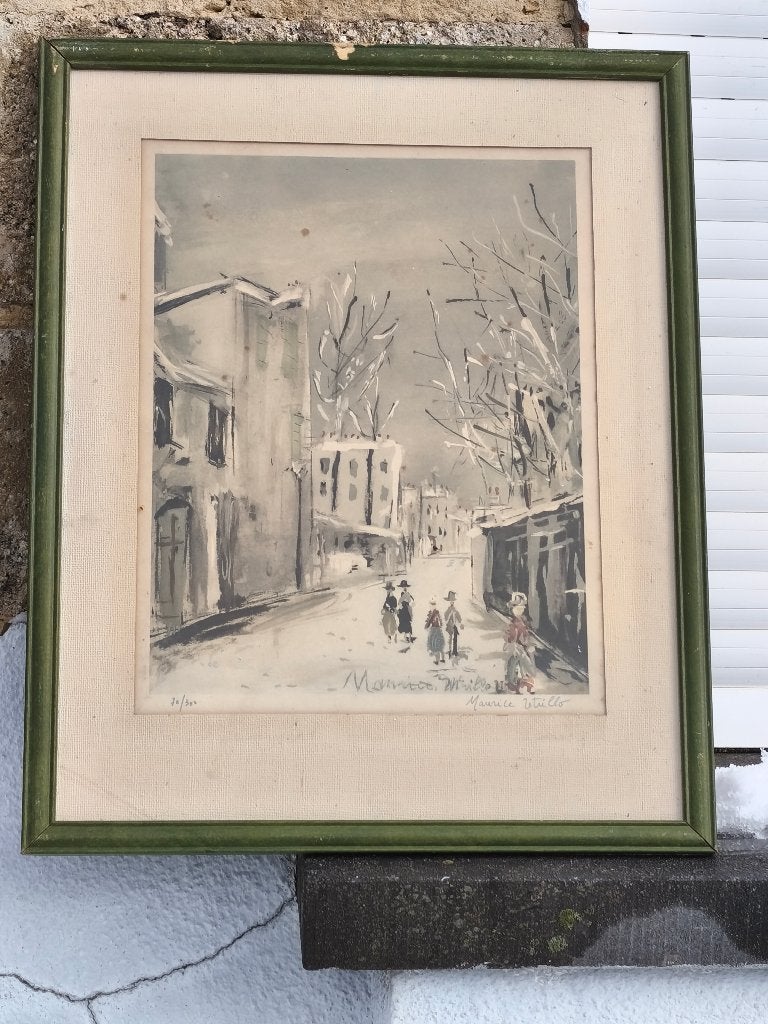 Lithographie signe Maurice utrillo, Antiquités & Art, Enlèvement ou Envoi