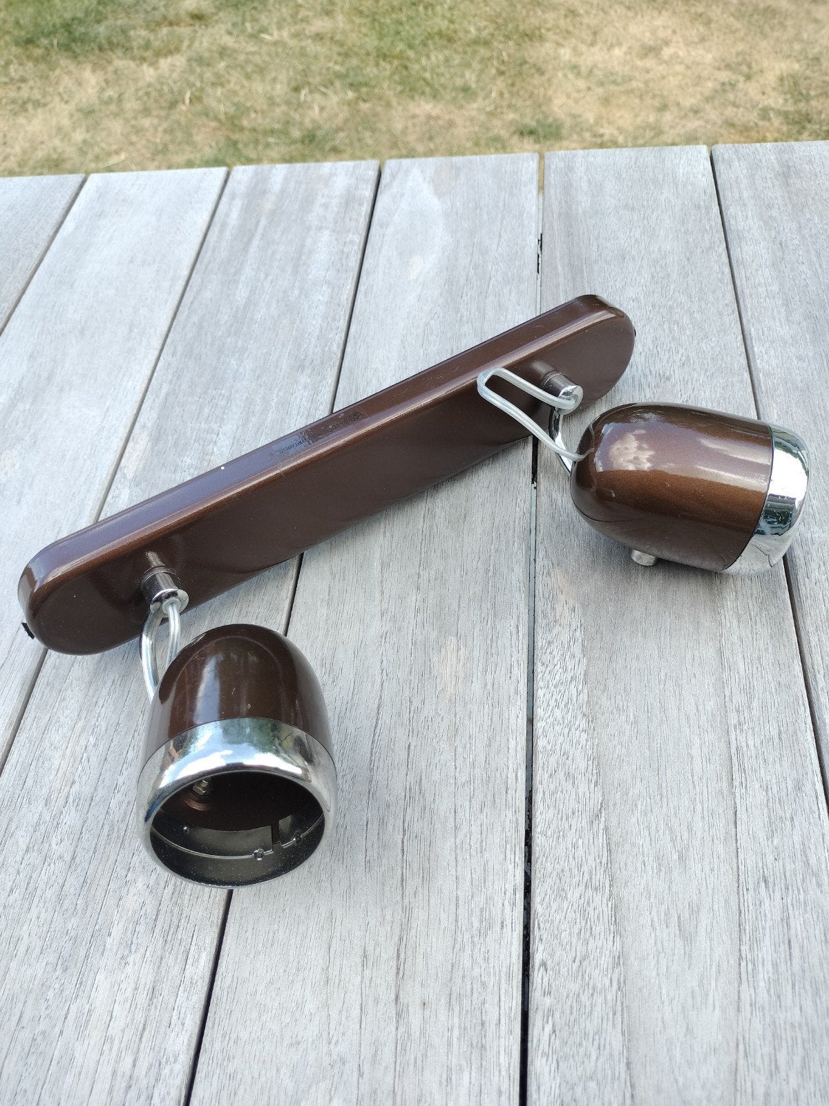 Philips retro dubbele plafondlamp bruin, Ophalen, GU10, Plafondlamp, Philips