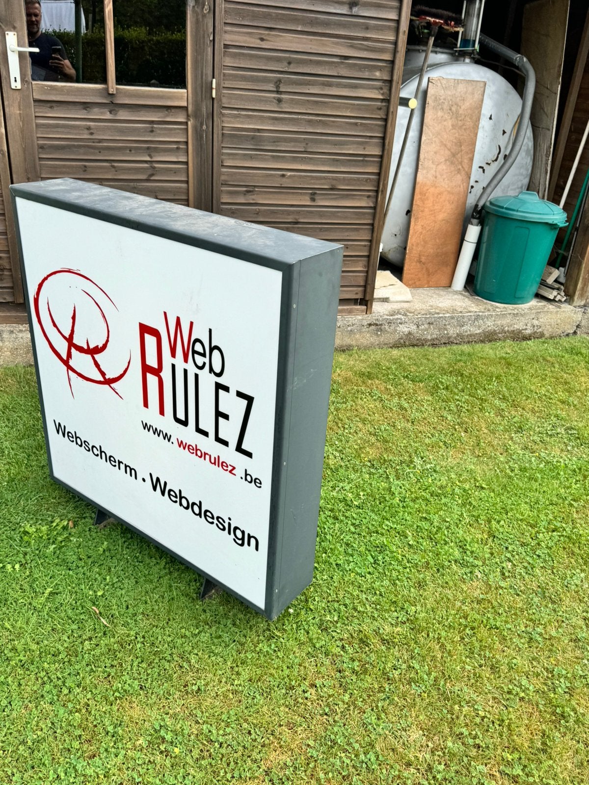 Reclamebord voor tegen muur of grond, Ophalen, Gebruikt, Reclamebord
