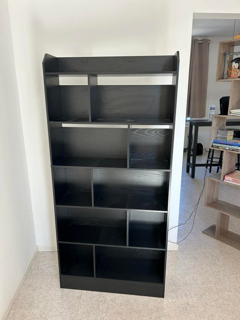 Étagère bibliothèque bois noir (Amazon), Enlèvement, Comme neuf