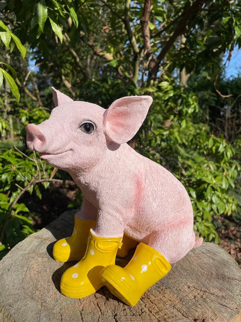 Bottes pour cochon assis, jaunes, ferme, jardin, 25 cm, Enlèvement ou Envoi, Neuf, Synthétique, Animal