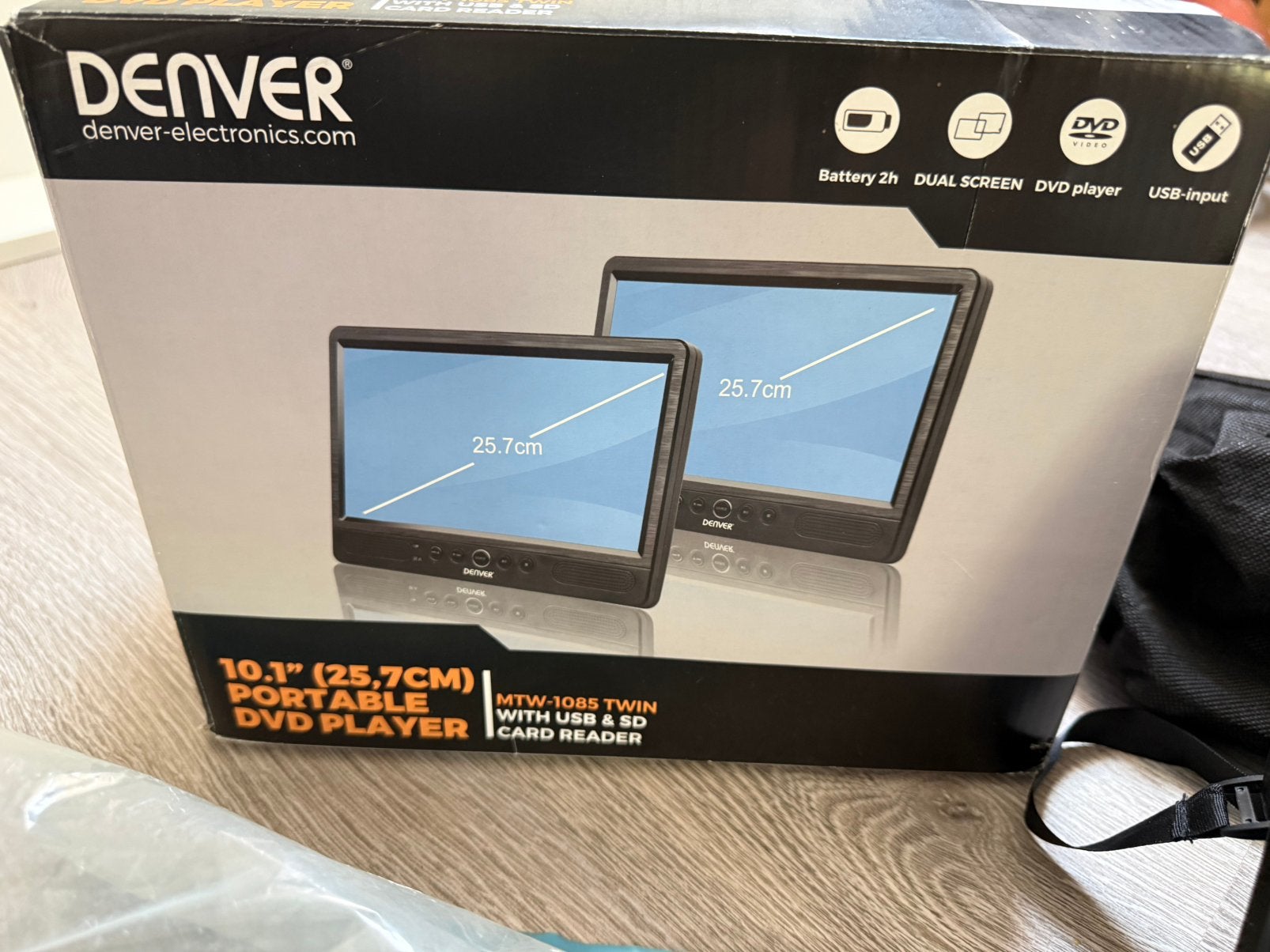 Denver MTW-1085 Twin Portable DVD-speler – 2 schermen, Gebruikt, Draagbaar, Ophalen, Overige merken