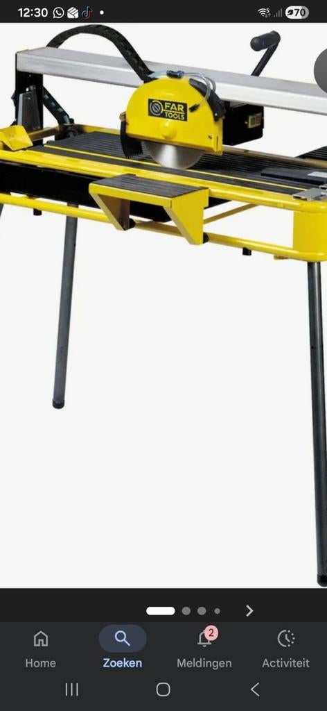 Tegelsnijder far tools, Ophalen