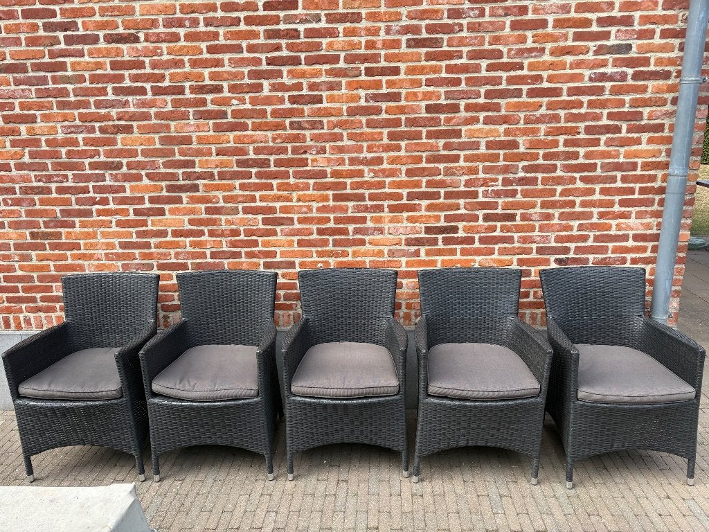 Tuinstoelen rotan 5 stuks, Tuin en Terras, Ophalen, Gebruikt, Rotan