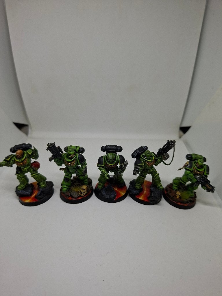 warhammer 40k salamanders, squad + sergeant, Neuf, Peint, Figurine(s), Warhammer