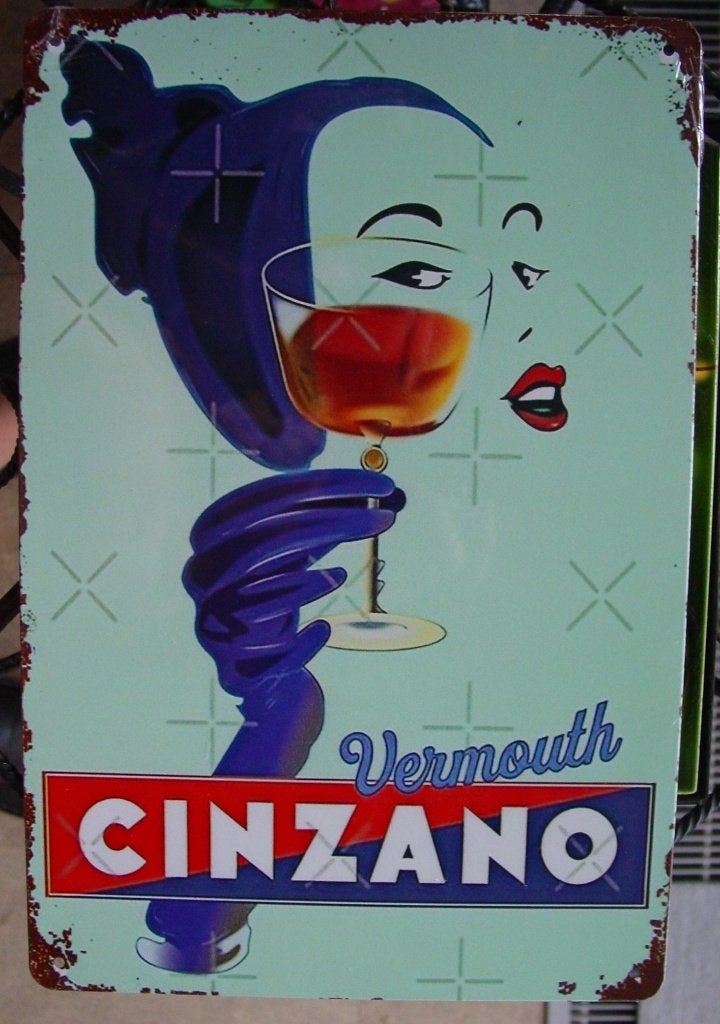 CINZANO REKLAME -METAAL-, Ophalen of Verzenden