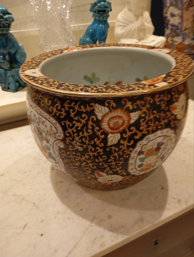 Pot aquarium vase chinois ancien en grés, Enlèvement
