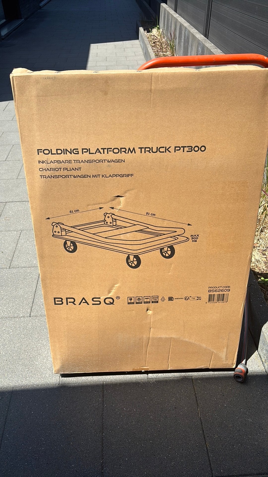Transportkar BRASQ inklapbaar 300kg, Ophalen of Verzenden, Zo goed als nieuw, Transportkar