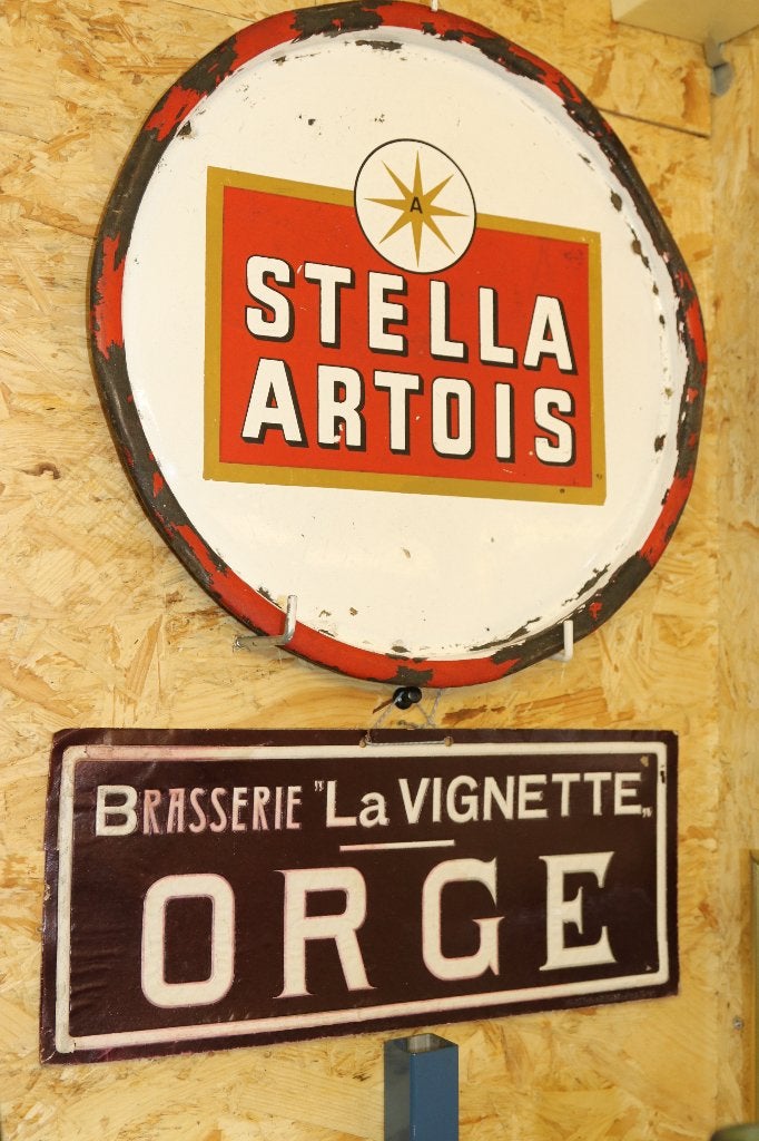 bier brouwerij la vignette leuven reclamebord, Verzamelen, Ophalen of Verzenden, Stella Artois