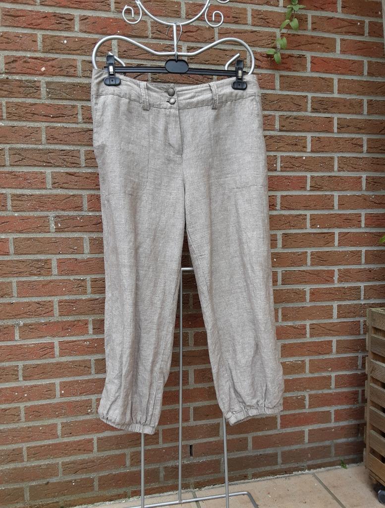 Pantalon court marron clair chiné taille 40, M&S Mode, Ophalen of Verzenden, Zo goed als nieuw, Maat 38/40 (M)
