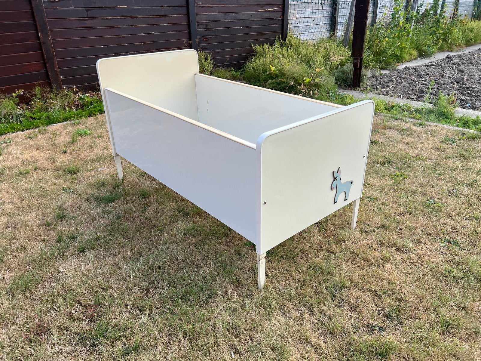 Kinderbedje, vintage, Huis en Inrichting, Ophalen, Overige materialen, Gebruikt, Beige