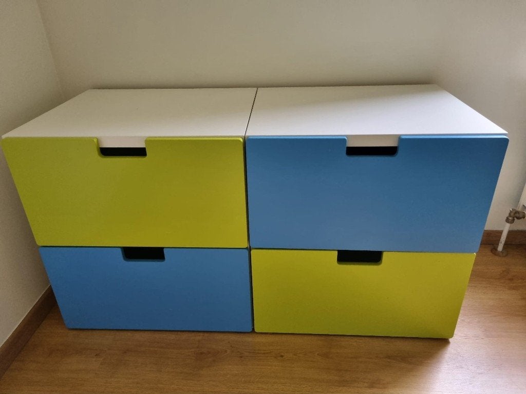 Titel: 2x IKEA STUVA / SMÅSTAD ladekast (Blauw & Groen), Groen en Blauw, Moins de 100 cm, Comme neuf, Enlèvement