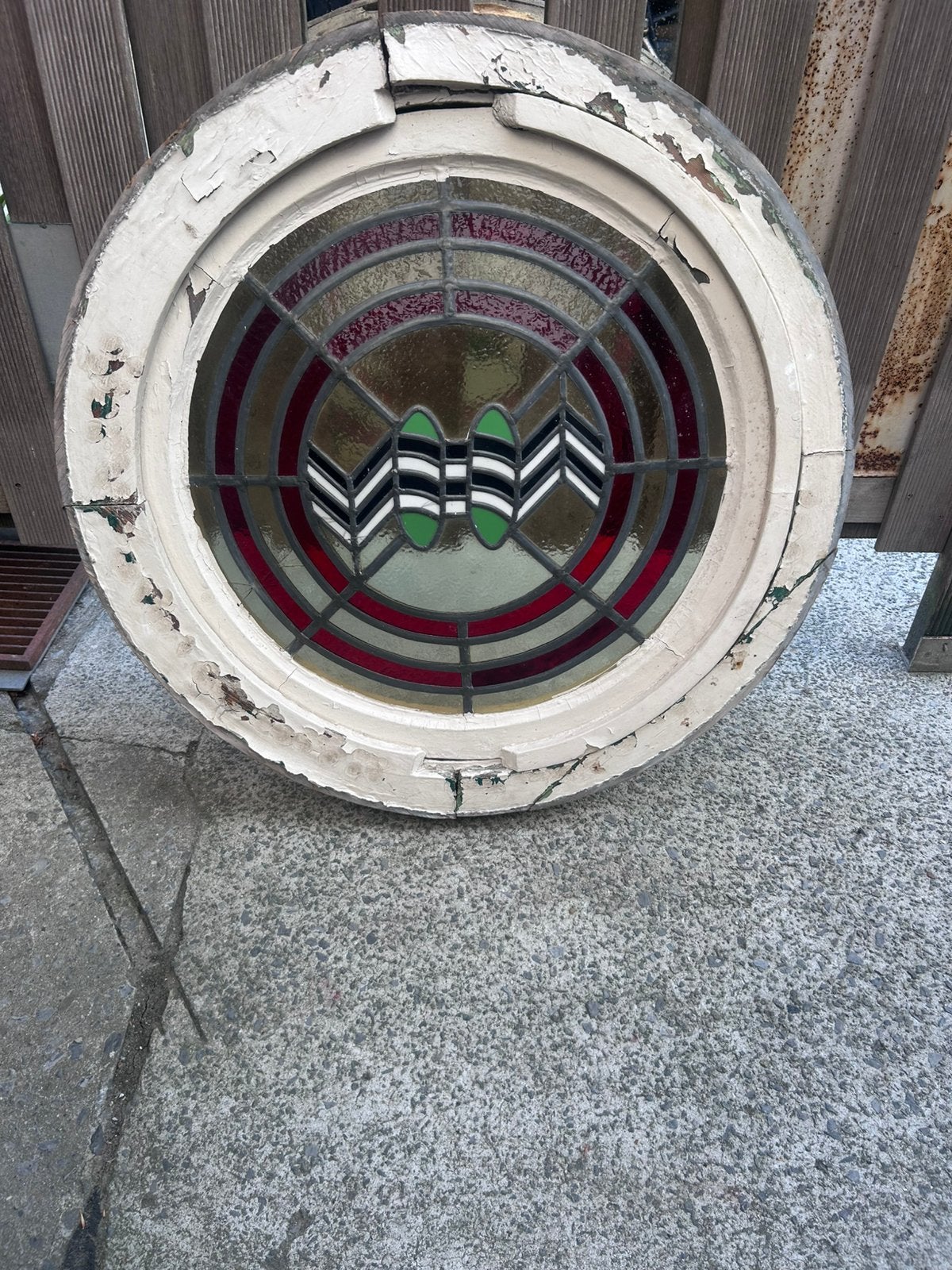 Fenêtre en verre à charnière ronde Art & Deco, Enlèvement