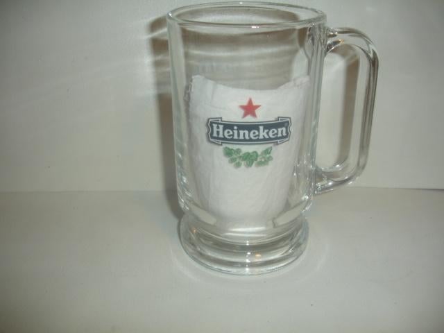Bierpot van Heineken, 0,5 liter , in glas., Ophalen of Verzenden, Zo goed als nieuw, Pul(len), Heineken