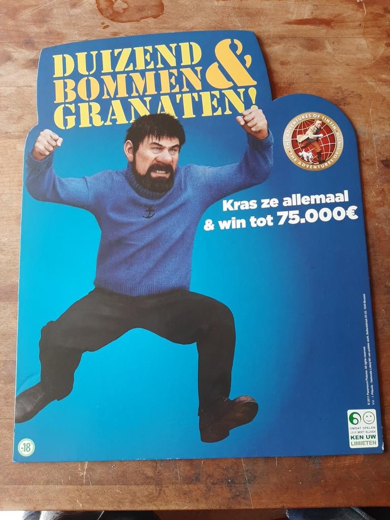 Kuifje kaart hard karton, Envoi