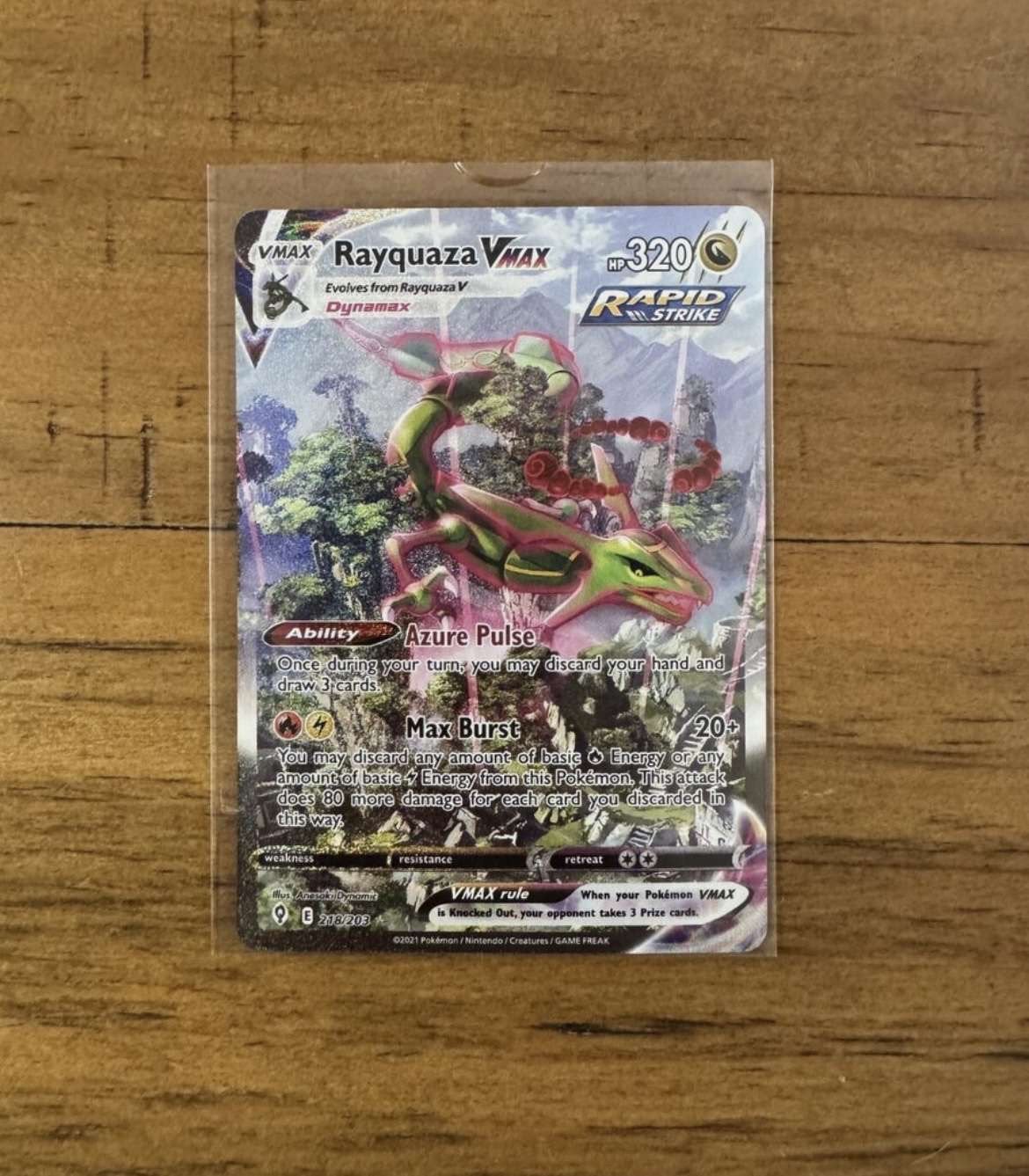 Rayquaza v Max Alt Art Evolving Skies, Enlèvement ou Envoi, Comme neuf