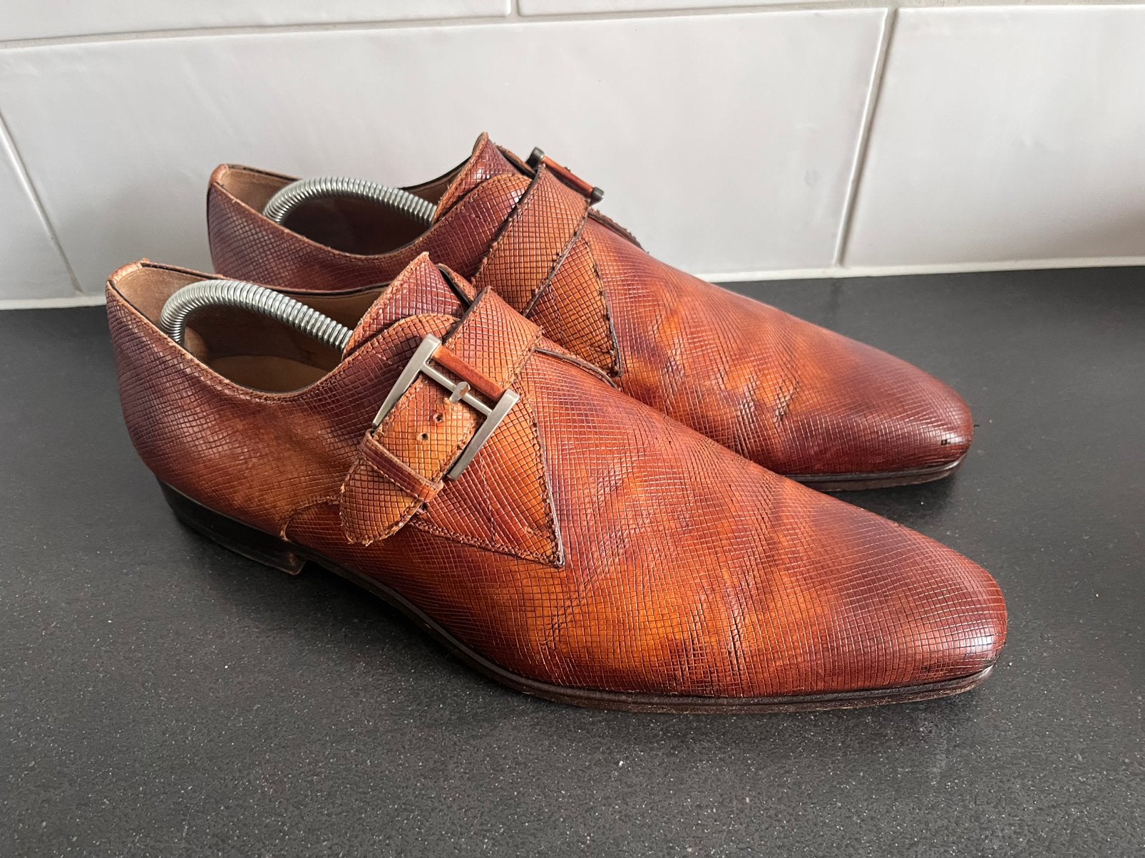 Magnanni herenschoenen maat 46, Bruin, Ophalen of Verzenden, Gespschoenen, Zo goed als nieuw