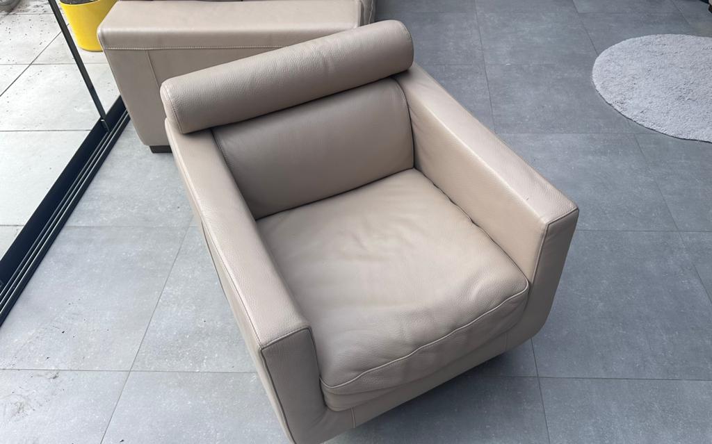 Luxe  Natuzzi draaibaar fauteuil, Huis en Inrichting, Zetels | Zetels en Chaises Longues, Zo goed als nieuw, Leer, Ophalen