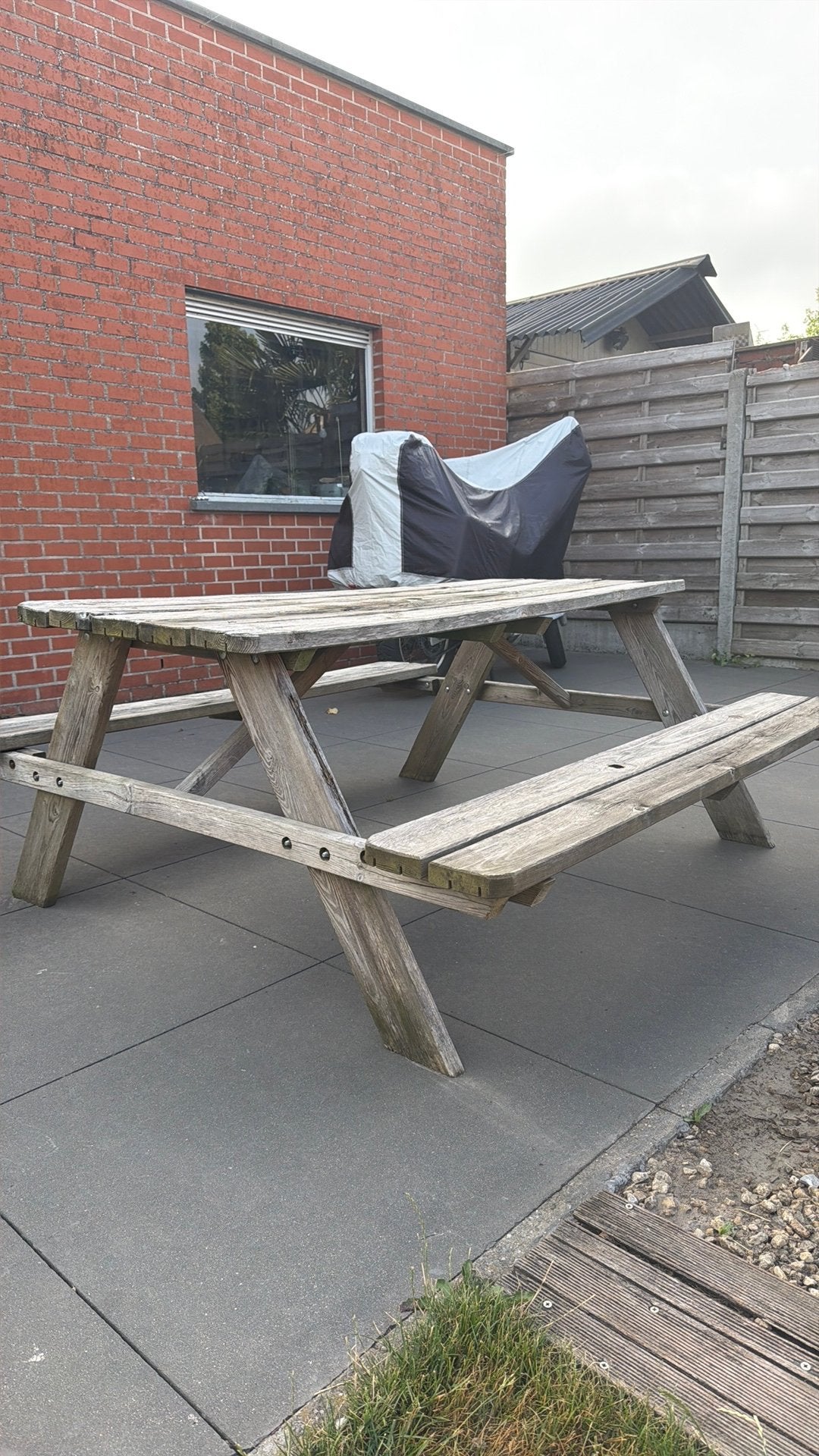 Table de pique-nique Banc de jardin, Enlèvement, Utilisé, Rectangulaire, Bois