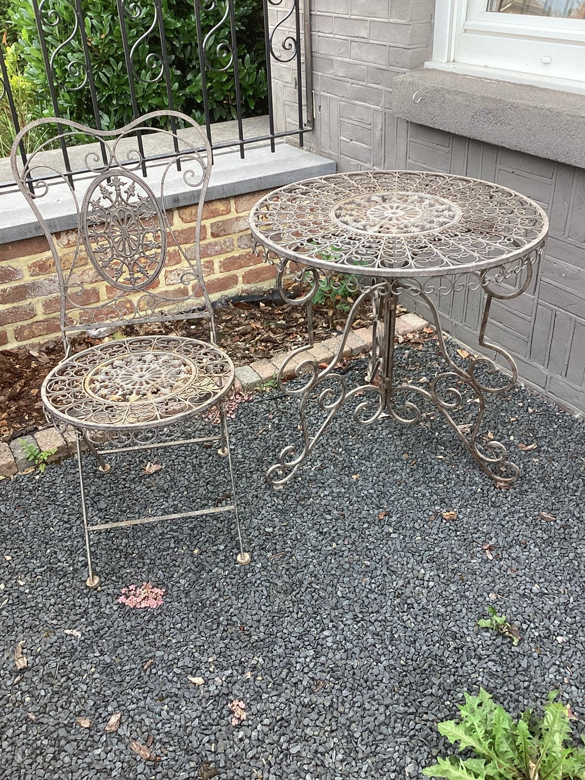 Smeedijzeren tuinset, Tuin en Terras, Ophalen, Gebruikt, Tuinset