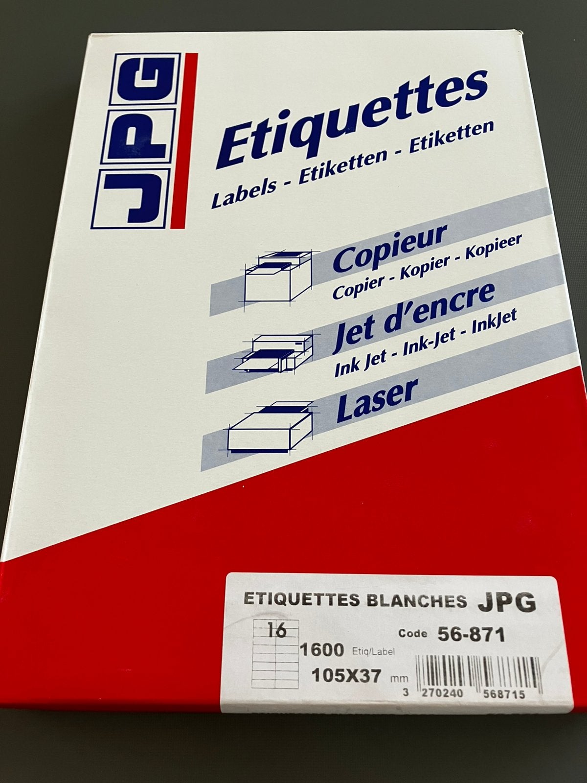 Pak 1600 ETIKETTEN 10,5 cm * 3,5 cm., Divers, Papeterie, Enlèvement ou Envoi, Comme neuf