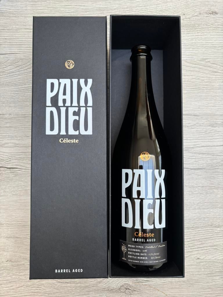 Paix Dieu Céleste lege fles + doos, Ophalen of Verzenden, Gebruikt, Flesje(s), Overige merken
