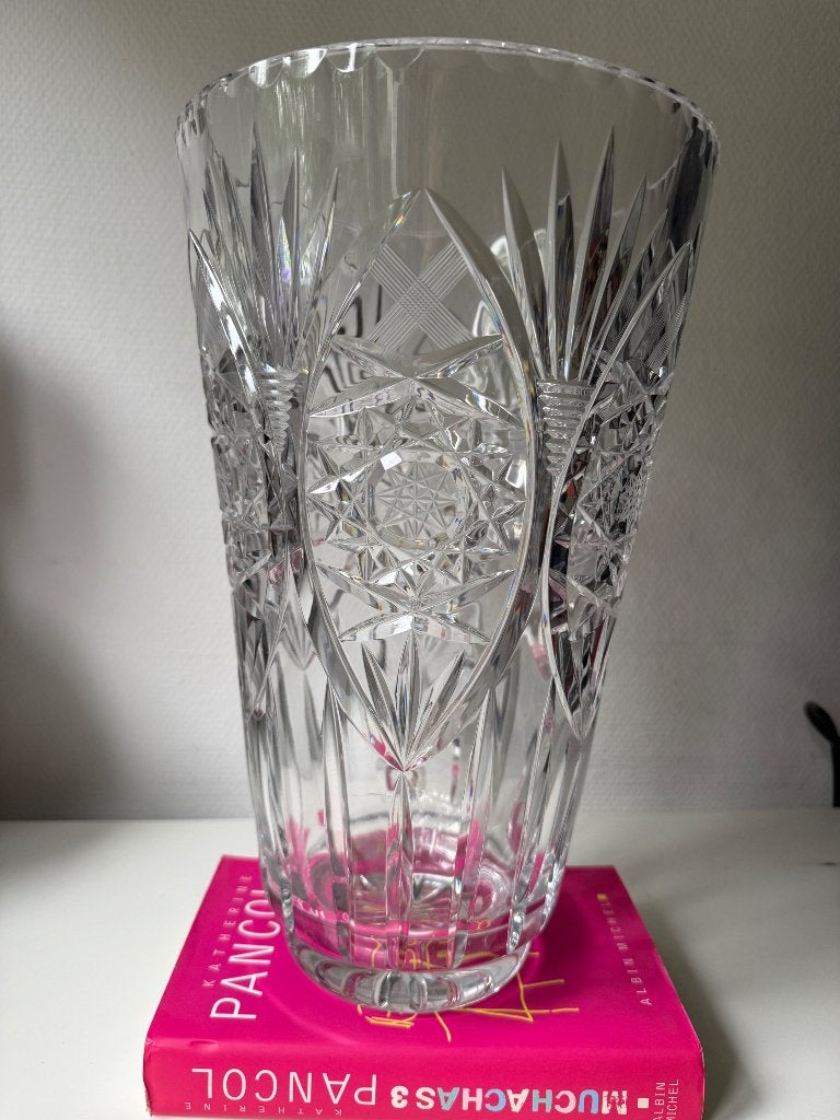 Grote vaas met geslepen kristallen, Antiek en Kunst, Ophalen