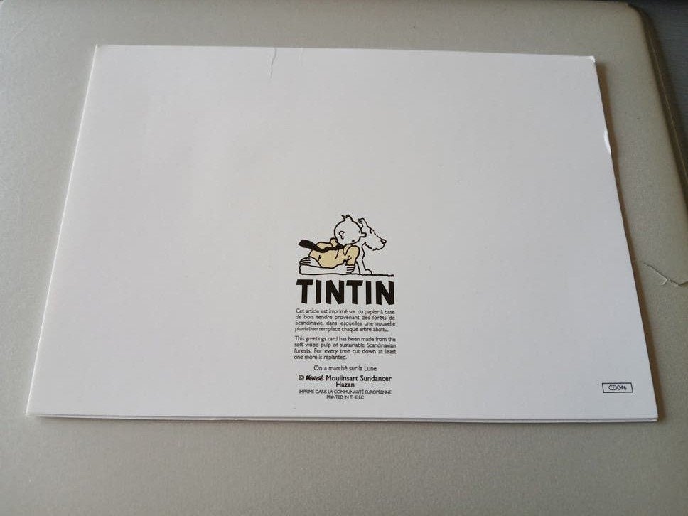 carte postale Tintin Moulinsart ouvrable non écrite, Antiquités & Art, Enlèvement ou Envoi