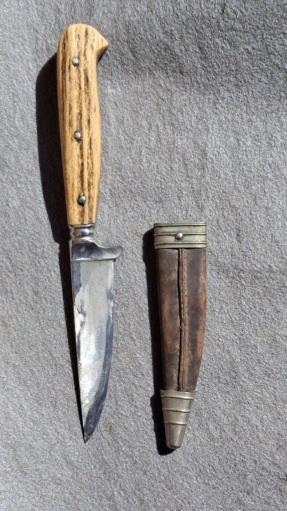 Couteau de chasse avec manche en bois de cerf, Envoi, Autres, Autres types