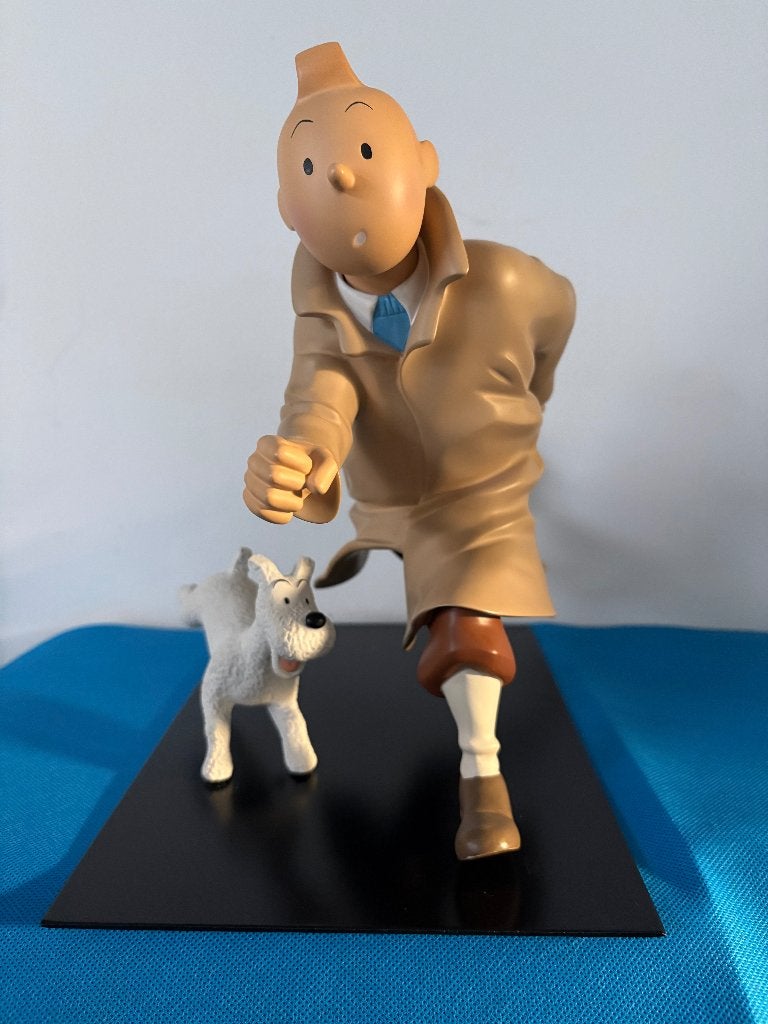 Hergé – Tintin et Milou running, Enlèvement, Comme neuf