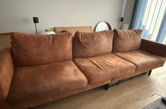 Chaise 3 places Cognac, Maison & Meubles, Canapés | Salons, Enlèvement ou Envoi, Tissus