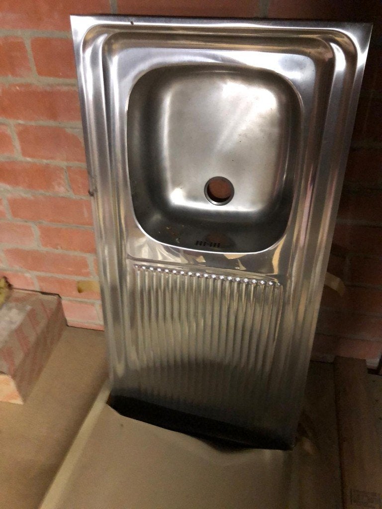 Metalen spoelbak, Ophalen, Minder dan 50 cm, Nieuw, Minder dan 25 cm