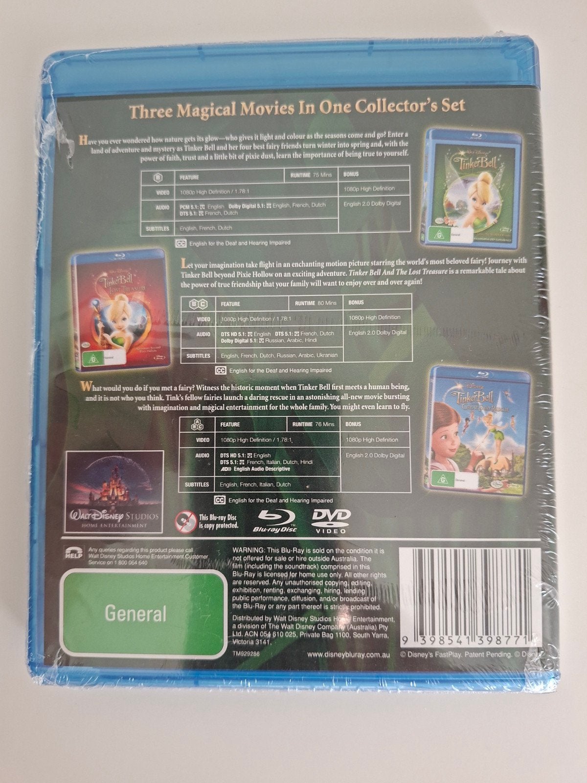 Disney the ultimate Tinkerbell - 3 films op blu-ray, Nederlands, Ophalen of Verzenden, Blu-ray, Nederlands