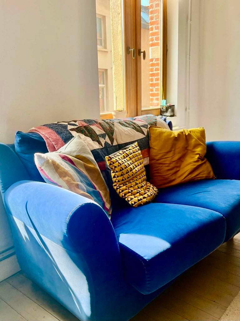 Comfortabele blauwe zetelset – modern & gezellig, Maison & Meubles, Canapés | Sofas & Chaises Longues, Comme neuf, Enlèvement