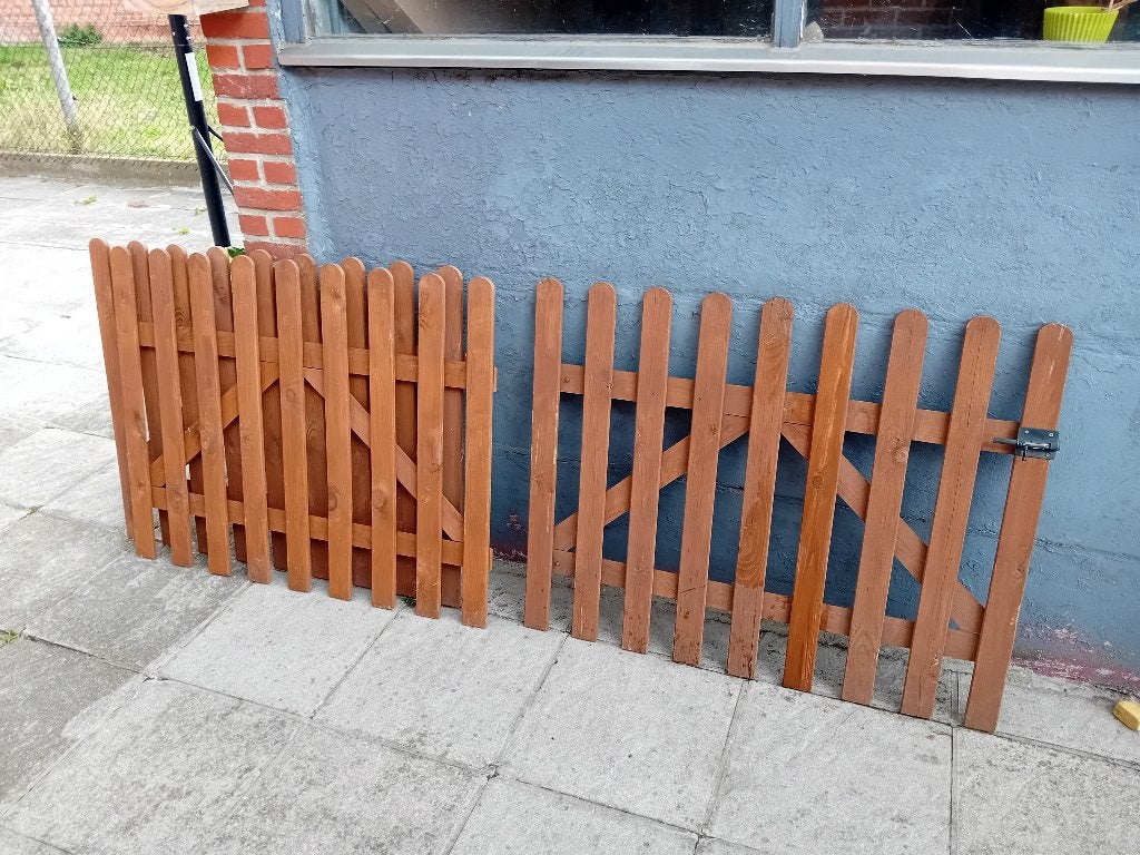 Houten hek, Ophalen, Met poort, Gebruikt, Tuinhek