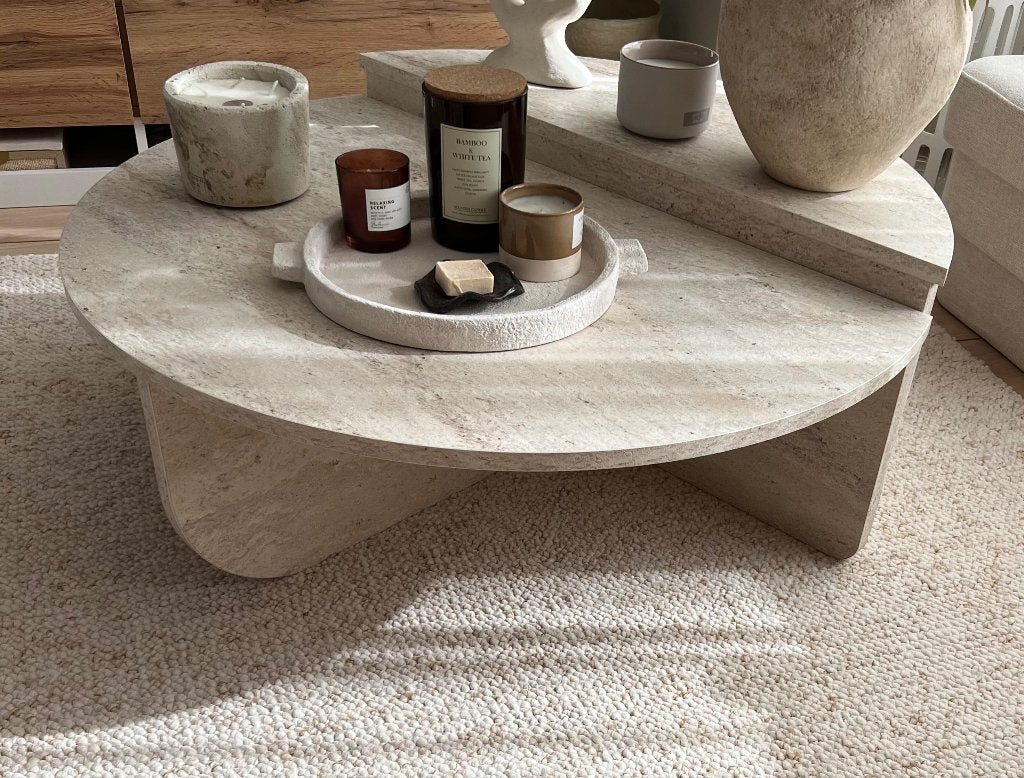 Table basse 2 niveaux, Maison & Meubles, 100 à 150 cm, Rond, Comme neuf, 100 à 150 cm