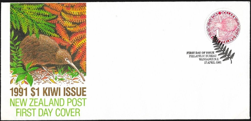 1991 - NOUVELLE-ZÉLANDE - FDC Kiwi [Y&T 1109] + WANGANUI, Timbres & Monnaies, Timbres | Océanie, Envoi, Non oblitéré