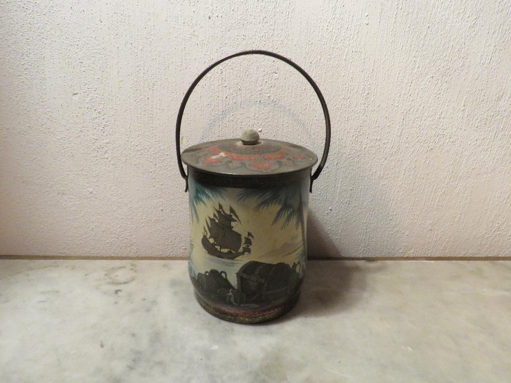 Boîte à biscuits vintage avec motif de bateau pirate, Enlèvement ou Envoi