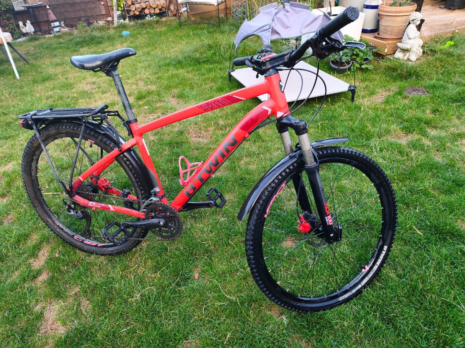 Btwin rockrider 540, Fietsen en Brommers, Fully, Zo goed als nieuw, Schijfrem, Ophalen